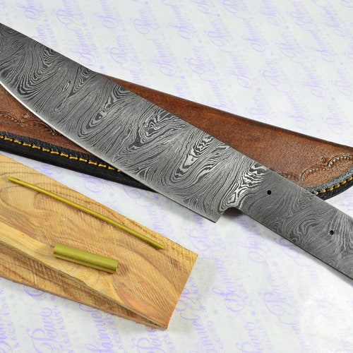 Kitchen Knife Making Kit Fantastic Damascus Steel Cleaver Etsy