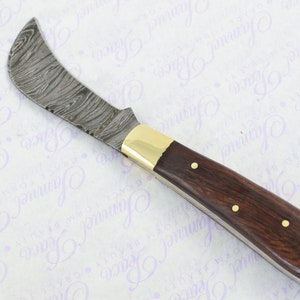 Ein handgefertigter Damast-Stahl-Schnittstift / Taschenmesser - Palisander-Schuppen