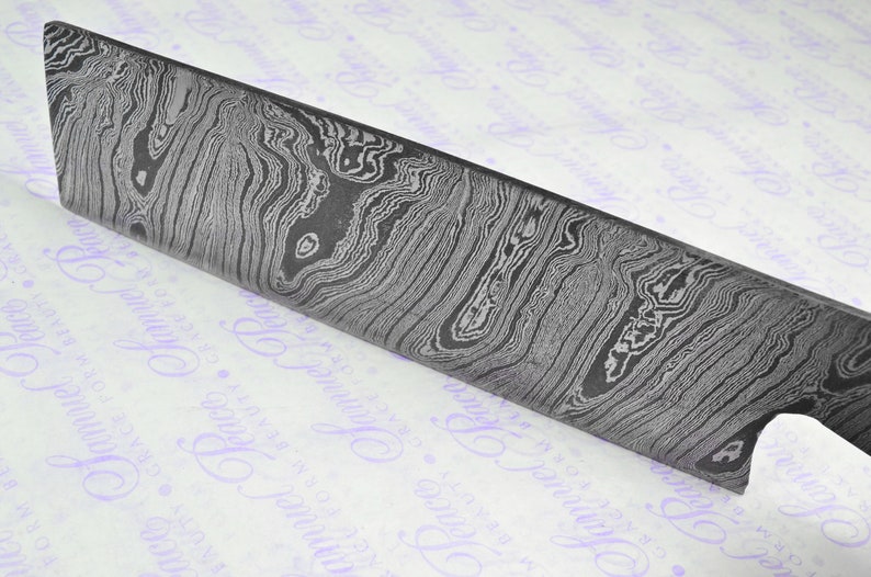 Kitchen Knife Making Kit Fantastic Damascus Steel Cleaver Etsy