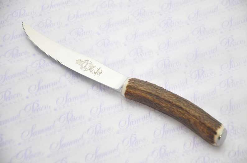 6 Pairs Genuine Stag/antler Handle Steak Knives & Forks Etsy