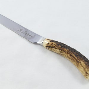 1 One New Limited Edition Buckingham Pattern Genuine Stag/Antler Handle Steak Knife Made Sheffield England