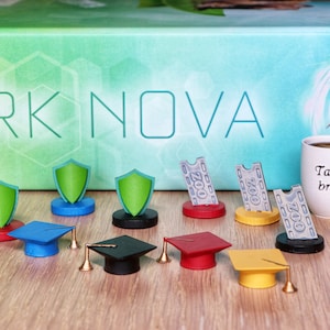 Ark Nova 3D Printed and Hand-painted Models for Trackers (Appeal, Conservation, Reputation and Break Token)