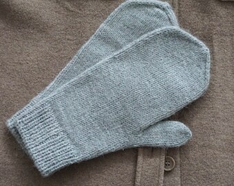Mitones de lana para mujer tejidos a mano / Tallas S-M / / Merino puro / Gris paloma