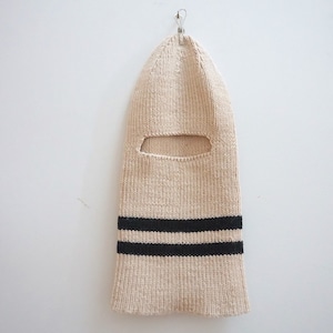 Unisex Merino Wool Balaclava | Multi-Use | Eco-Friendly | White with Black Stripes