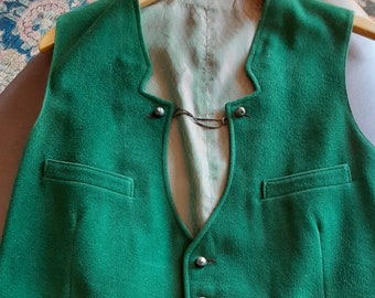 Chaleco vintage de fieltro verde Grasegger: estilo steampunk alemán