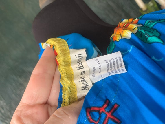 1970年代ヴィンテージハワイアンムームー：ブルーハイビスカスパーム