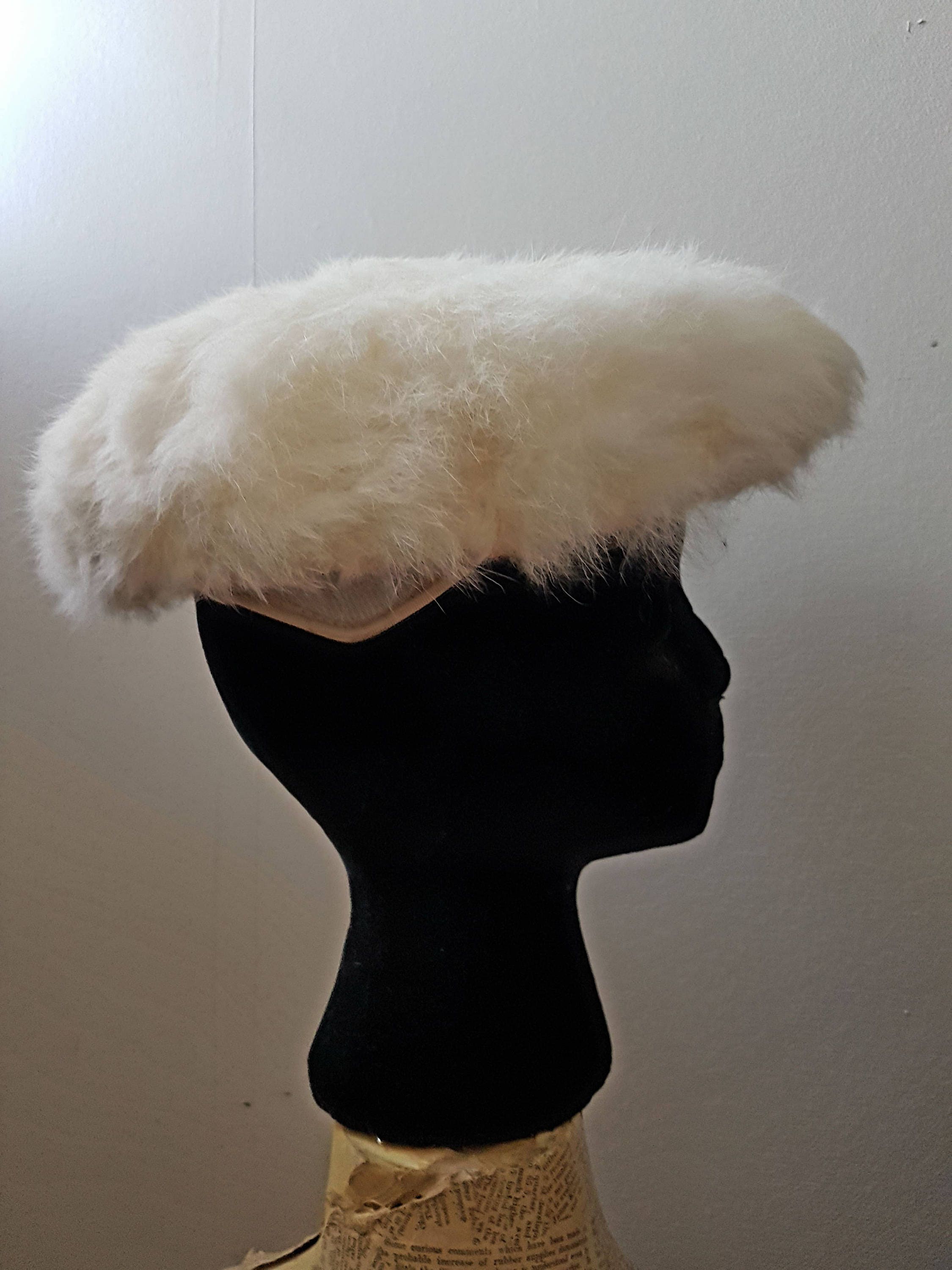 Vintage 40’s 50’s Rabbit Fur Hat Vintage Rabbit Fur Cossack Hat, Cloche Hat, Vintage Fur  main image 2