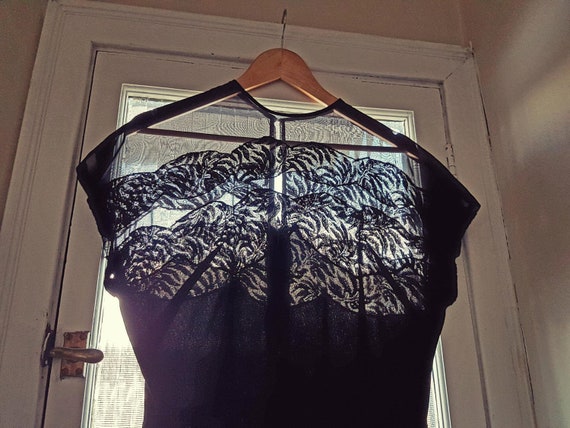 Rare Find Vintage 1930 Black Crepe Dress