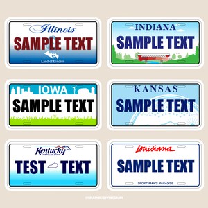 CUSTOM License Plate Sticker - Etsy