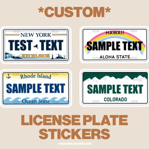 CUSTOM License Plate Sticker