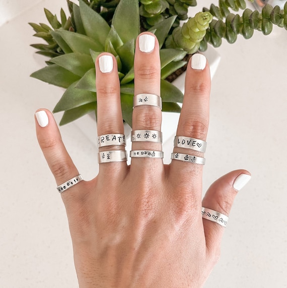 Etsy stamped rings deals