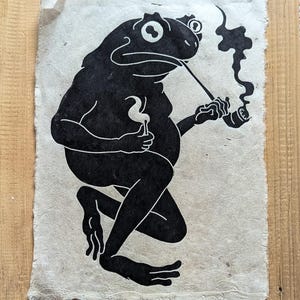 Langes Blatt - Linoldruck