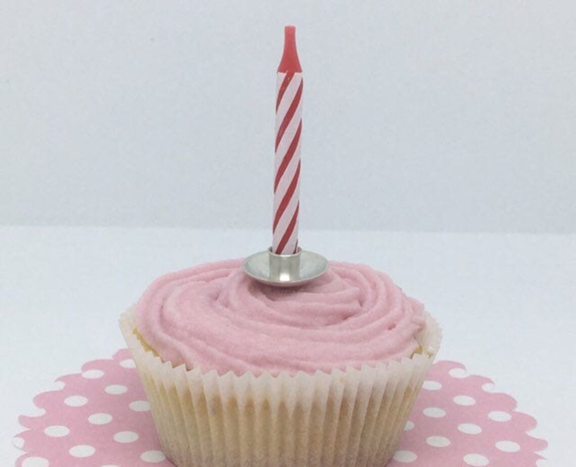 Sterling Silver Birthday Candle Holder. Cake Decoration for Etsy