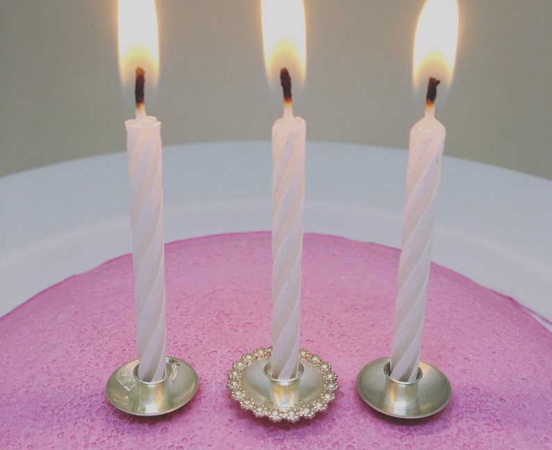 Birthday candle holder DAISY in sterling silver for party or Etsy