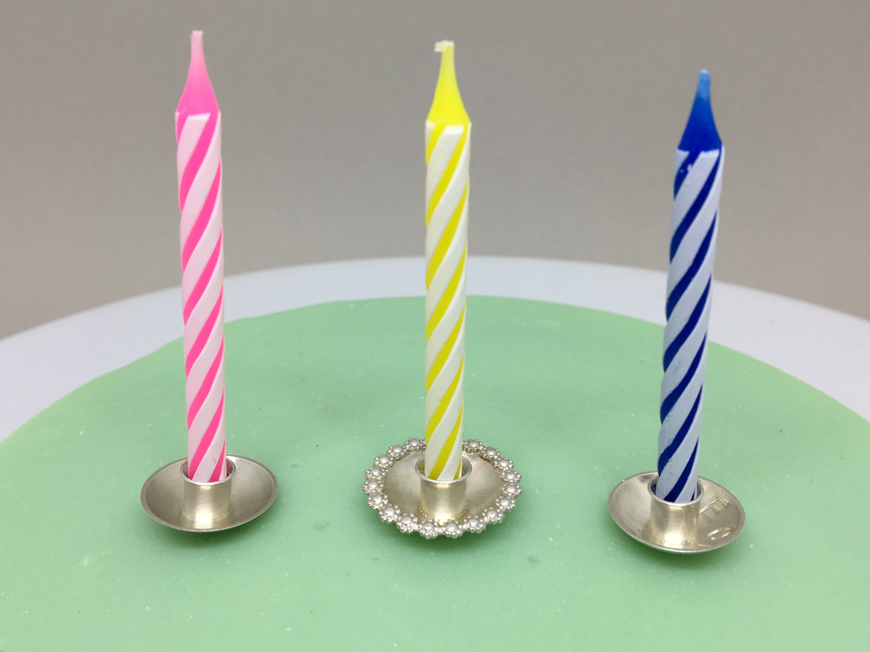 Birthday candle holder in sterling silver.Cake decoration for Etsy
