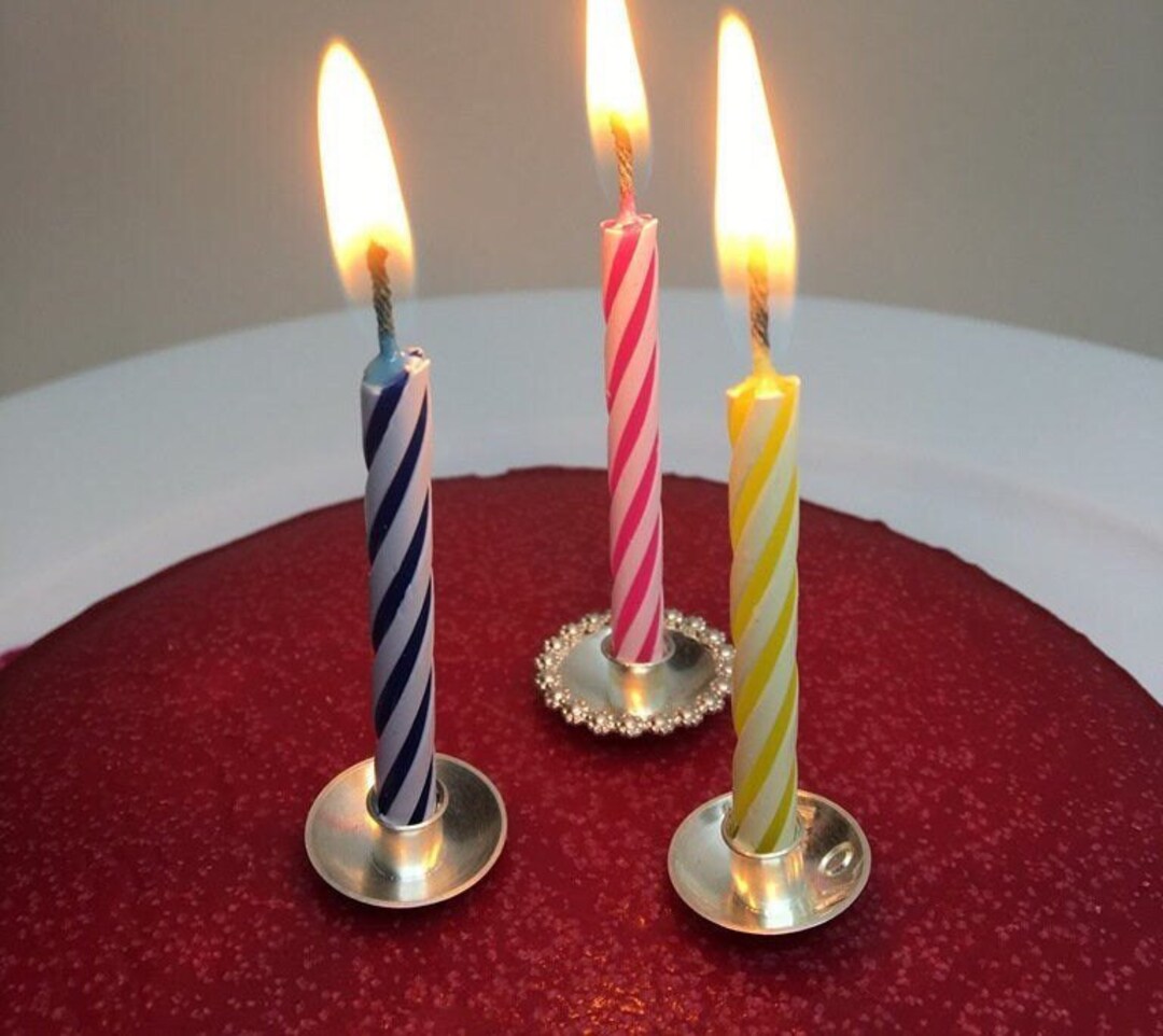 Birthday Candle Holder in Sterling Silver. Cake Decorating for Etsy
