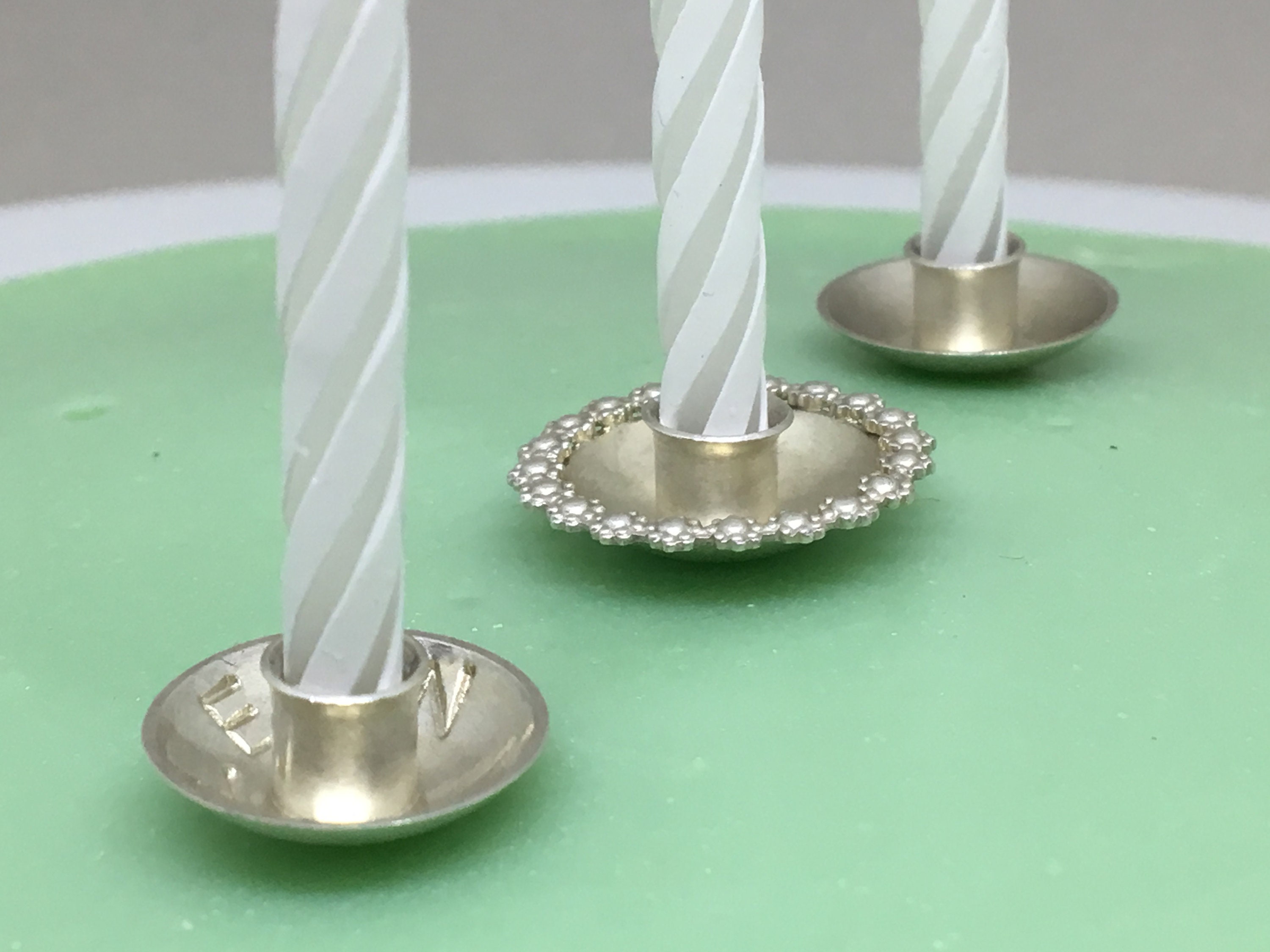 Birthday candle holder in sterling silver.Cake decoration for Etsy