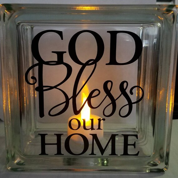 God Bless Our Home Decorate Glass Blocks Etsy