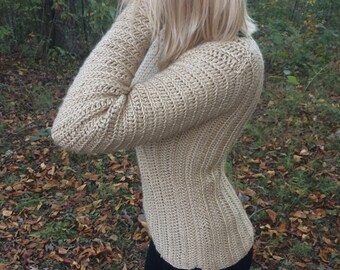 Cream Hand Crocheted Sweater