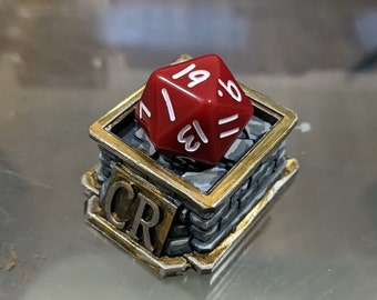 Challenge Rating d20 Dice Stand (25mm) (unpainted, but primed) - ICRPG CR stand