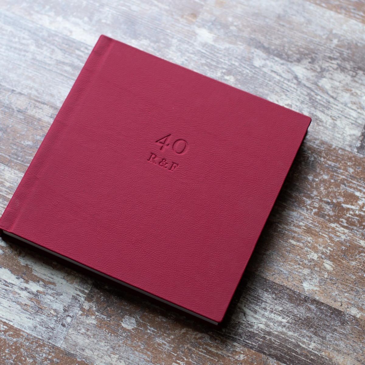 Red Leather Photo Album With Custom Blind Embossing personalized - Etsy