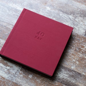 Red Leather Photo Album with custom blind embossing (personalized)