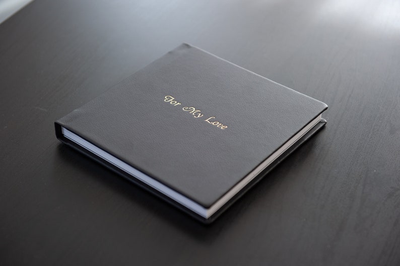 Little Black Book | 8x8 Square Lay Flat Photo Album | Boudoir Book | Groom Gift | One Photo Per Page 