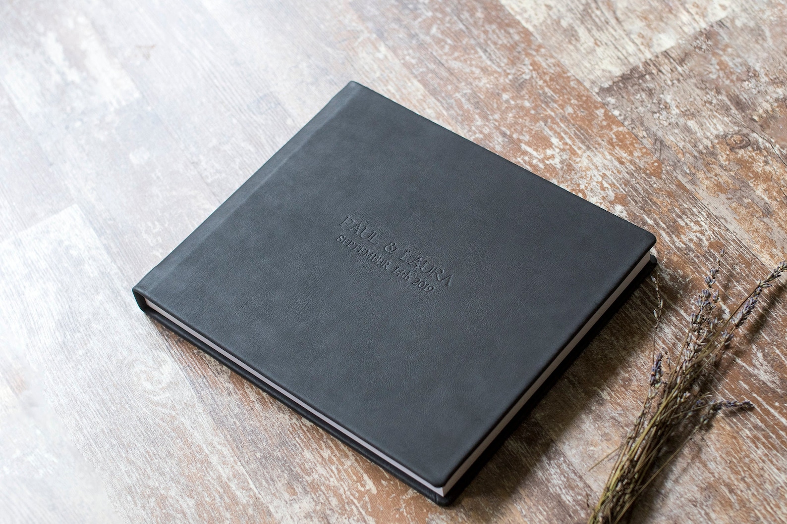 Premium Guest Book in Black Leather With Names on the Cover Etsy