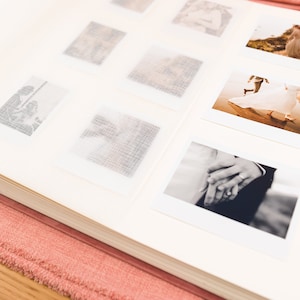 Velvet Photo Album, Large Traditional Photo Album with Glassine Paper Old Rose Velvet Pink Velvet Cover zdjęcie 3