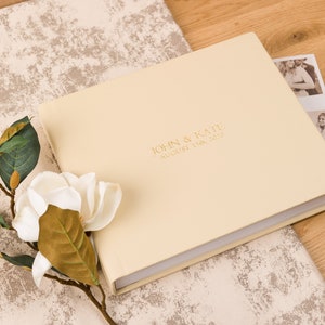 Cream Wedding Guestbook | Wedding Photo Album | Gold emboss | Bride or Groom Gift