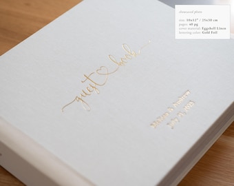 Layflat Polaroid Wedding Guest Book Album with Photo Pockets for Fuji Instax