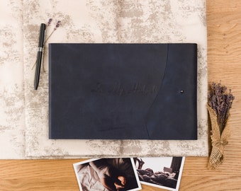 Boudoir book for your significant other/partner | Genuine Indigo Leather Cover with Personalization