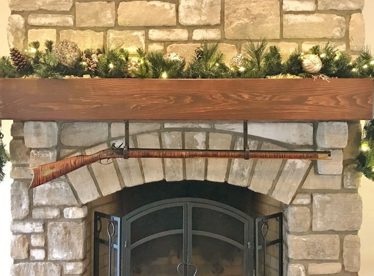 VERDICT BRACKETS Fireplace Rifle Hanger Under Mantelpiece Etsy