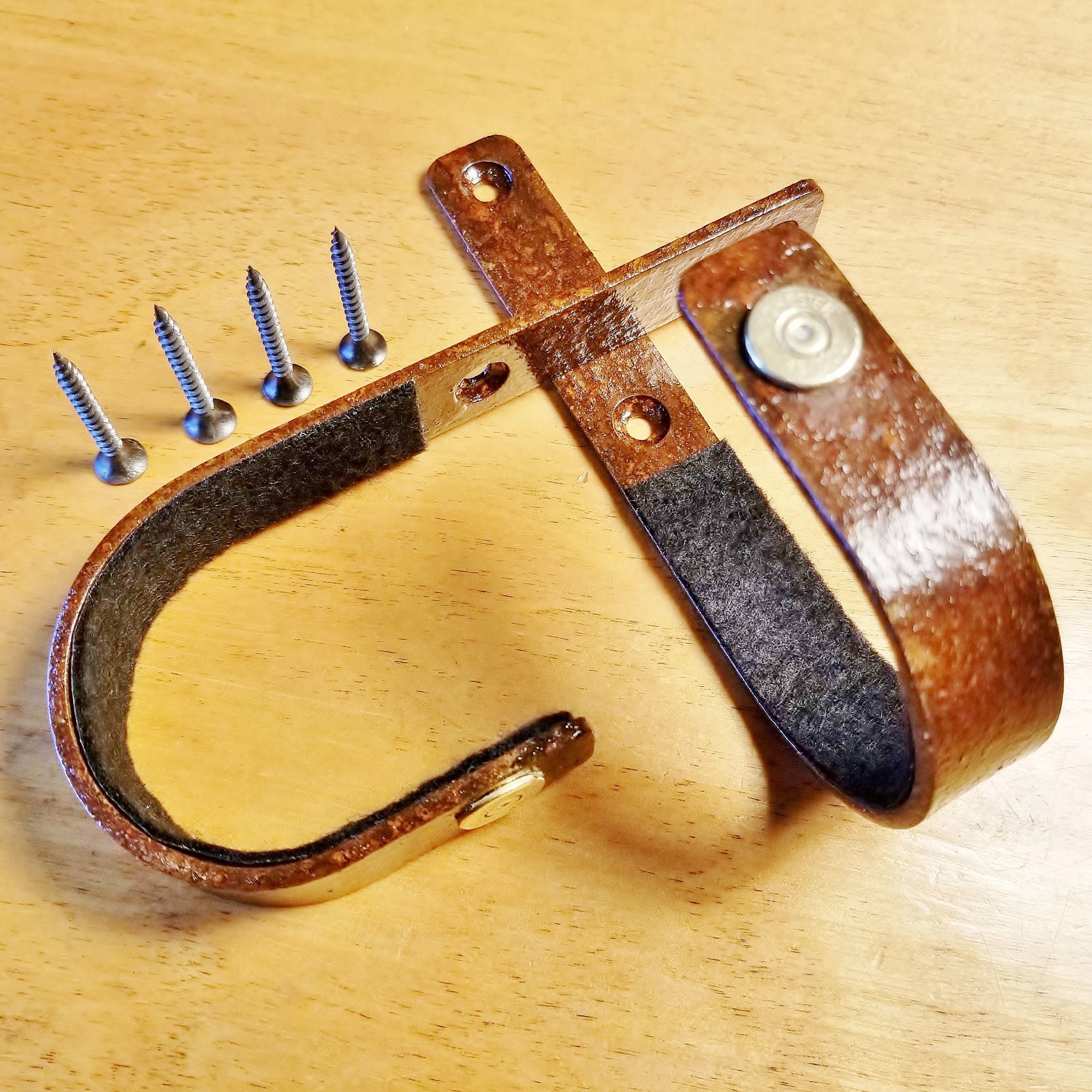 VERDICT BRACKETS - 1 Pair - Solid Steel - Felt Lined - Rifle Shotgun …