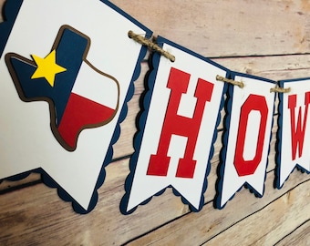 Howdy banner, texas banner, texas decor, rustic banner, texas, texas theme banner, texas theme party, texas party banner, texas party decor