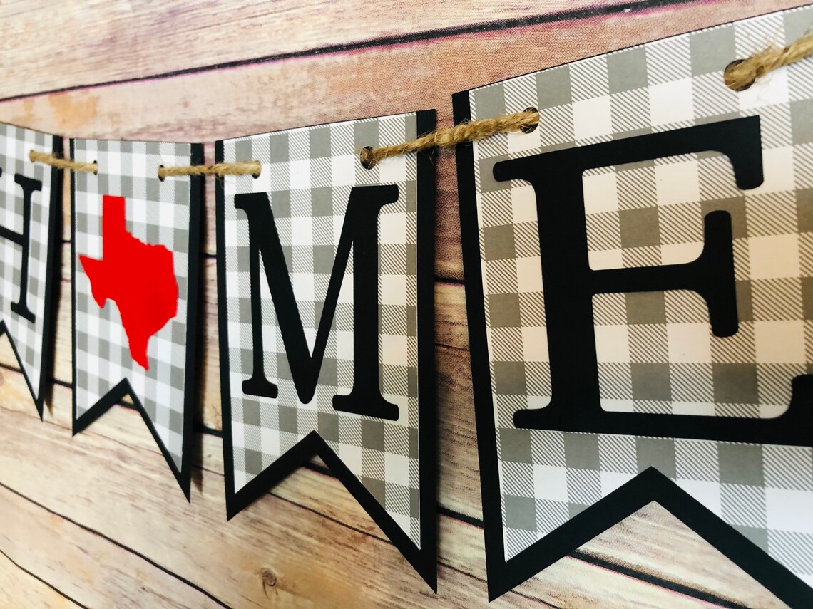 Home Banner Banner Texas Banner Rustic Banner Etsy