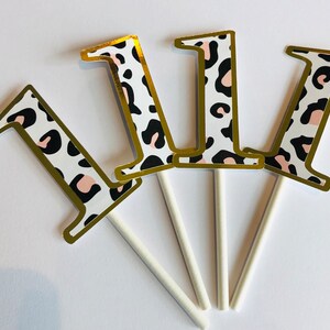 Gold foil pink leopard toppers, pink leopard toppers, leopard toppers, cheetah toppers, one toppers, leopard decor, leopard birthday
