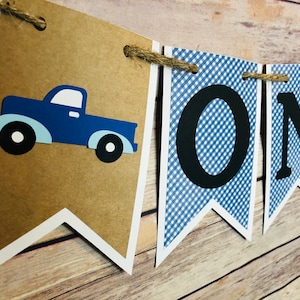 Blue truck banner, truck banner, blue truck birthday banner, truck party, truck decor, blue truck decor, farm banner, rustic banner, truck
