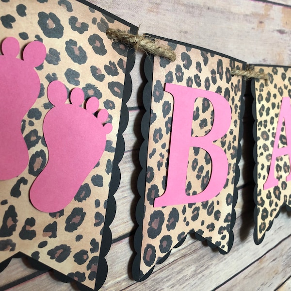 Leopard baby banner, leopard baby feet banner, leopard baby shower banner, cheetah banner, leopard banner, baby feet banner, baby banner