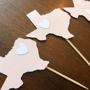 Texas Cupcake Toppers, Texas toppers, wedding toppers, rustic toppers, state of texas toppers, wedding shower toppers, texas decor, texas