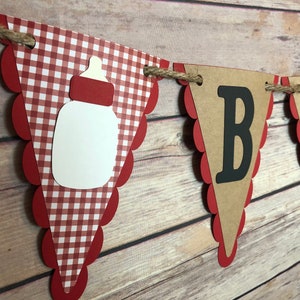 Baby Q Banner, baby banner, baby shower banner, bbq banner, picnic banner, gingham banner, shower banner, bbq baby shower, baby q party, bbq