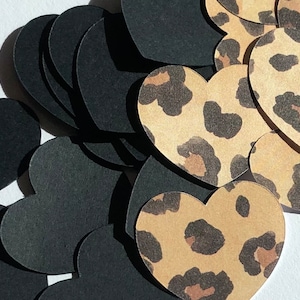 Luipaard hart confetti, luipaard confetti, cheeta confetti, hart confetti, valentijnsconfetti, dierenprint confetti, confetti, luipaard