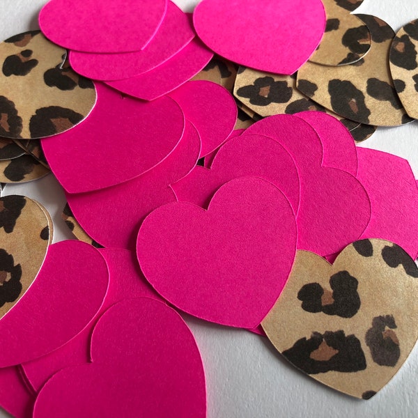 Leopard heart confetti, leopard confetti, heart confetti, cheetah confetti, valentine's confetti, wedding confetti, confetti, leopard