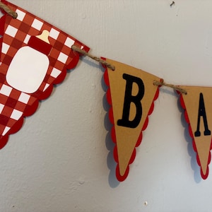 Baby Q Banner, baby banner, baby shower banner, bbq banner, picnic banner, gingham banner, shower banner, bbq baby shower, baby q party, bbq