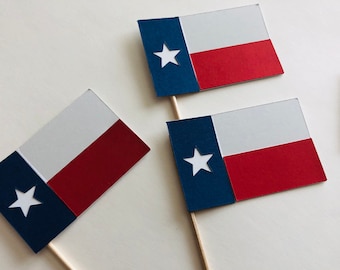 Texas Flag Cupcake Toppers, flag toppers, texas toppers, texas state toppers, texas party, texas party decor, texas theme, texas, flag decor