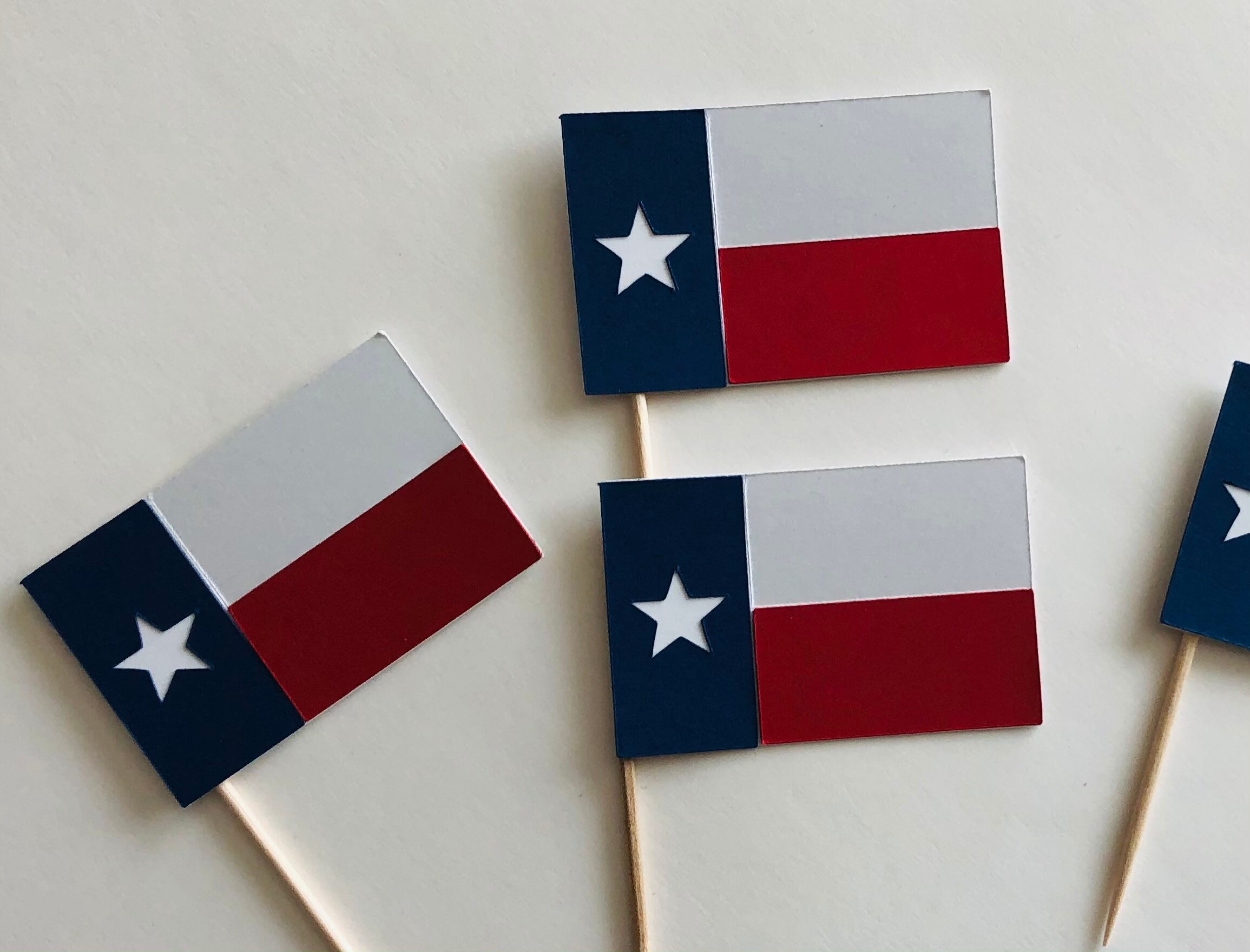 Texas Flag Cupcake Toppers, Flag Toppers, Texas Toppers, Texas State ...