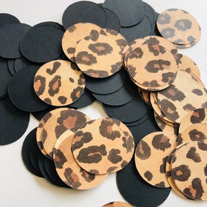 Confettis léopard, confettis, confettis noirs, léopard, confettis guépard, guépard, fête léopard, décor léopard, anniversaire léopard