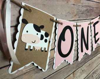 Cow High Chair Banner, cow banner, rustic banner, barnyard banner, barnyard decor, cow, barnyard party, farm banner, farm party, cow decor