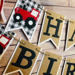 Red tractor banner, tractor banner, red tractor party, barnyard banner, red tractor birthday, tractor birthday, tractor birthday party