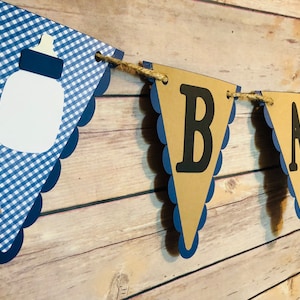 Gingham baby banner, baby banner, baby q banner, bbq banner, picnic banner, baby shower banner, gingham banner, baby q decor, bbq party